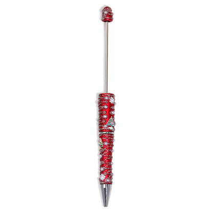 New DIY diamond-set Christmas colorful bead pen broken diamond full diamond ballpoint pen colored cartoon heavy industry cute pen