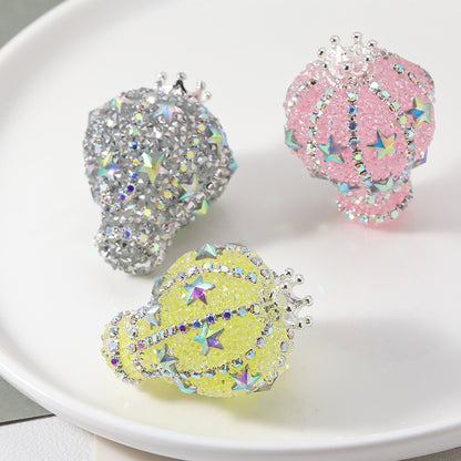 TK new diamond-encrusted vertical hole hot air balloon loose beads DIY mobile phone chain keychain bead pen necklace bead accessories