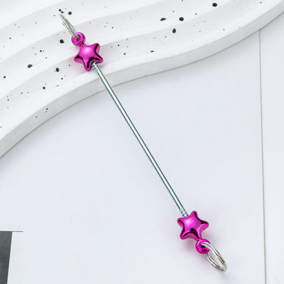 DIY beaded love keychain accessories pendant, creative handmade beaded keychain accessories plastic beaded pole