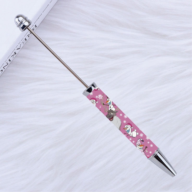 New Style DIY Plastic Beadable Pens with Cartoon Prints