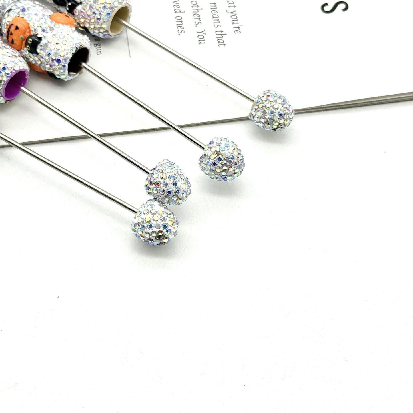 Halloween full diamond bead pen DIY skeleton pumpkin ghost series beaded ballpoint pen creative dark heavy pen