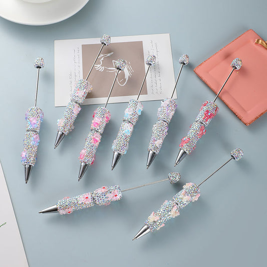 Cross-border Amazon temu hot-selling diamond-encrusted beaded ballpoint pen gift pen personalized creative signature pen