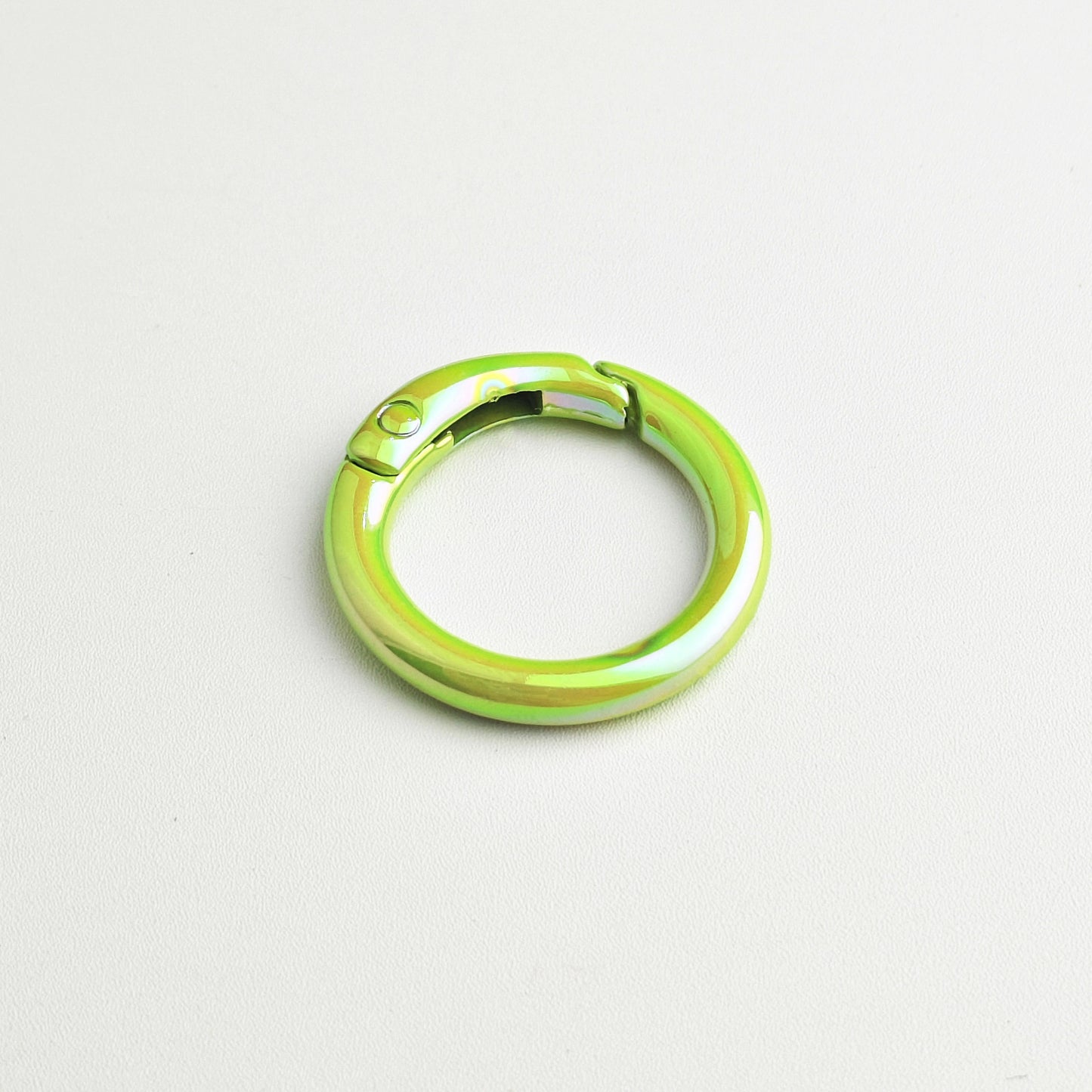 20Mm UV electroplated color spring buckle ab color Mapei spring ring DIY jewelry accessories alloy round connection keychain