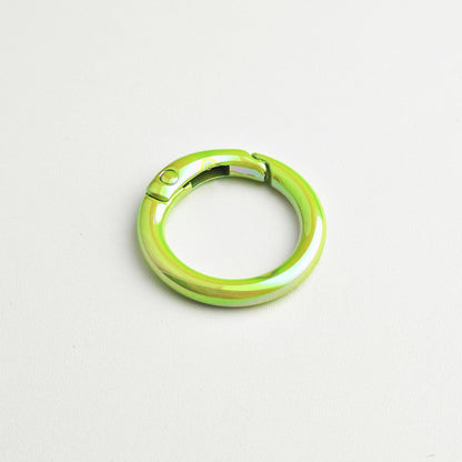 20Mm UV electroplated color spring buckle ab color Mapei spring ring DIY jewelry accessories alloy round connection keychain