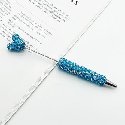 Creative Mickey Head Full Drill Bead Pen DIY Handmade Sticker Drill Ballpoint Pen Cartoon Mickey Gift Pen Manufacturer Spot