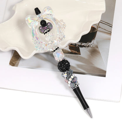 Creative new cartoon rotating bead pen heavy industry glitter high value new ins wind bead pen ballpoint pen