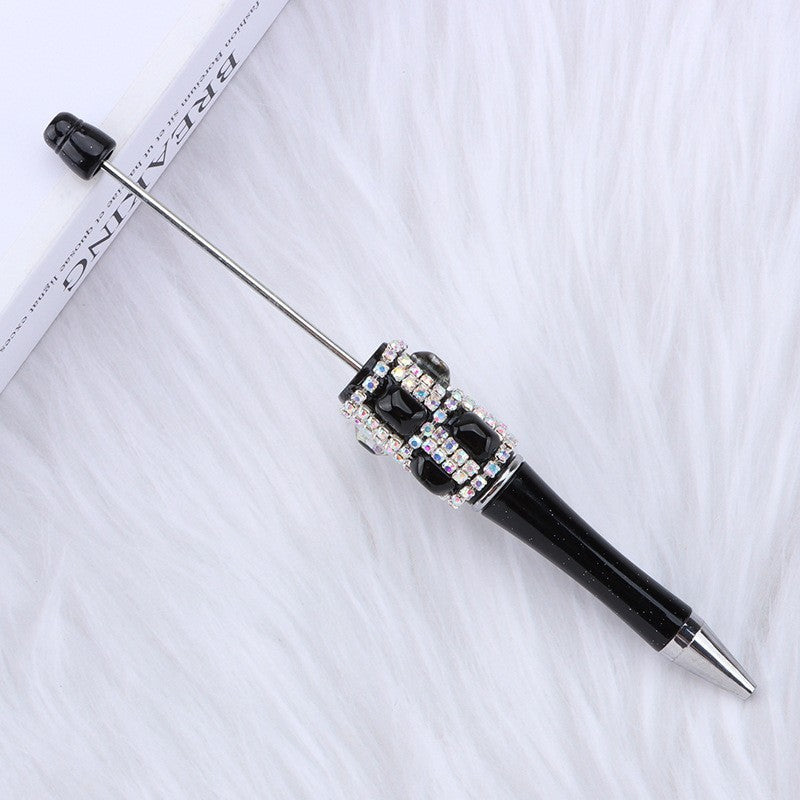 DIY diamond-encrusted sugar cube bead pen, purely handmade patch square grid bag diamond plastic ballpoint pen creative diamond-encrusted bead pen