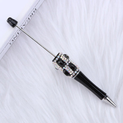 DIY diamond-encrusted sugar cube bead pen, purely handmade patch square grid bag diamond plastic ballpoint pen creative diamond-encrusted bead pen