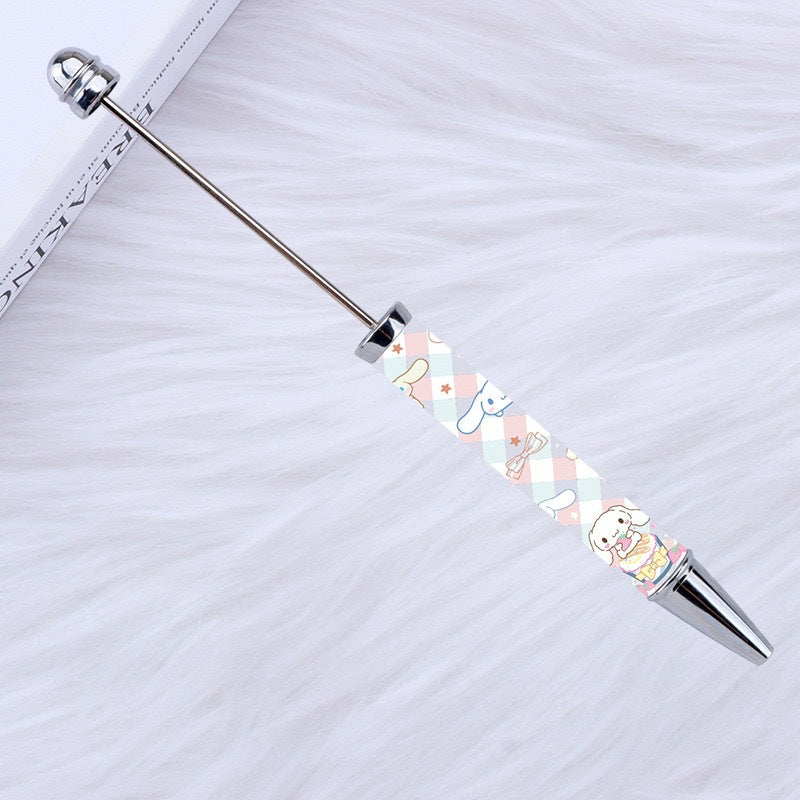 New Style DIY Plastic Beadable Pens with Cartoon Prints