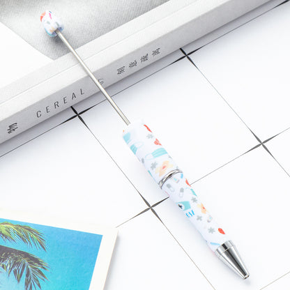 Creative DIY plastic bead pen new nurse section series beaded ballpoint pen spot wholesale printing bead pen