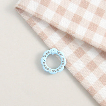 21mm Zinc Alloy Colored Petals with Diamonds, Spring Ring, Open Connection Ring DIY Jewelry, Keychain, Buckle Accessories