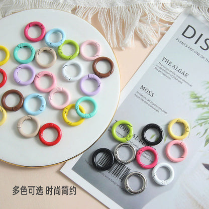 20mm Color Spring Buckle Paint Openable Connection Ring Keychain Mobile Phone Chain Jewelry Accessories