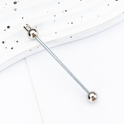 New DIY beaded pole, creative handmade beaded keychain accessories pendant pole metal beaded pole