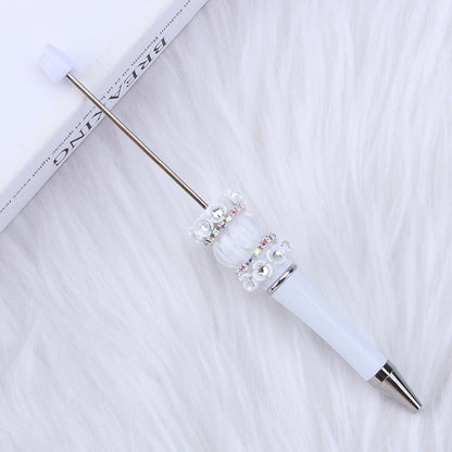 DIY rose mermaid bead pen, creative flower patch beaded ballpoint pen romantic mermaid plastic pen wholesale