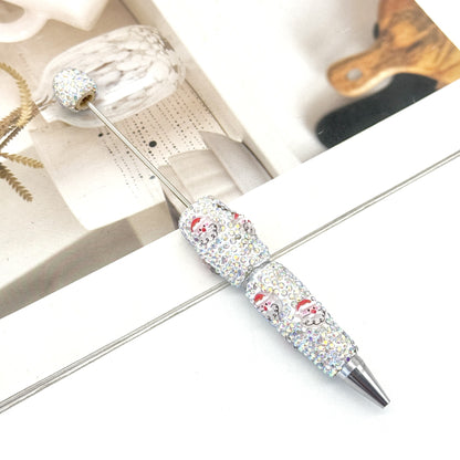 New Christmas full drill pen, creative DIY bead pen Santa Claus Elk Snowman KT cat cartoon gift pen