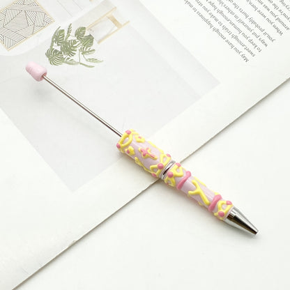 Creative cream glue hand-painted bead pen DIY hand-painted oil ballpoint pen Macaron cream cute pen spot