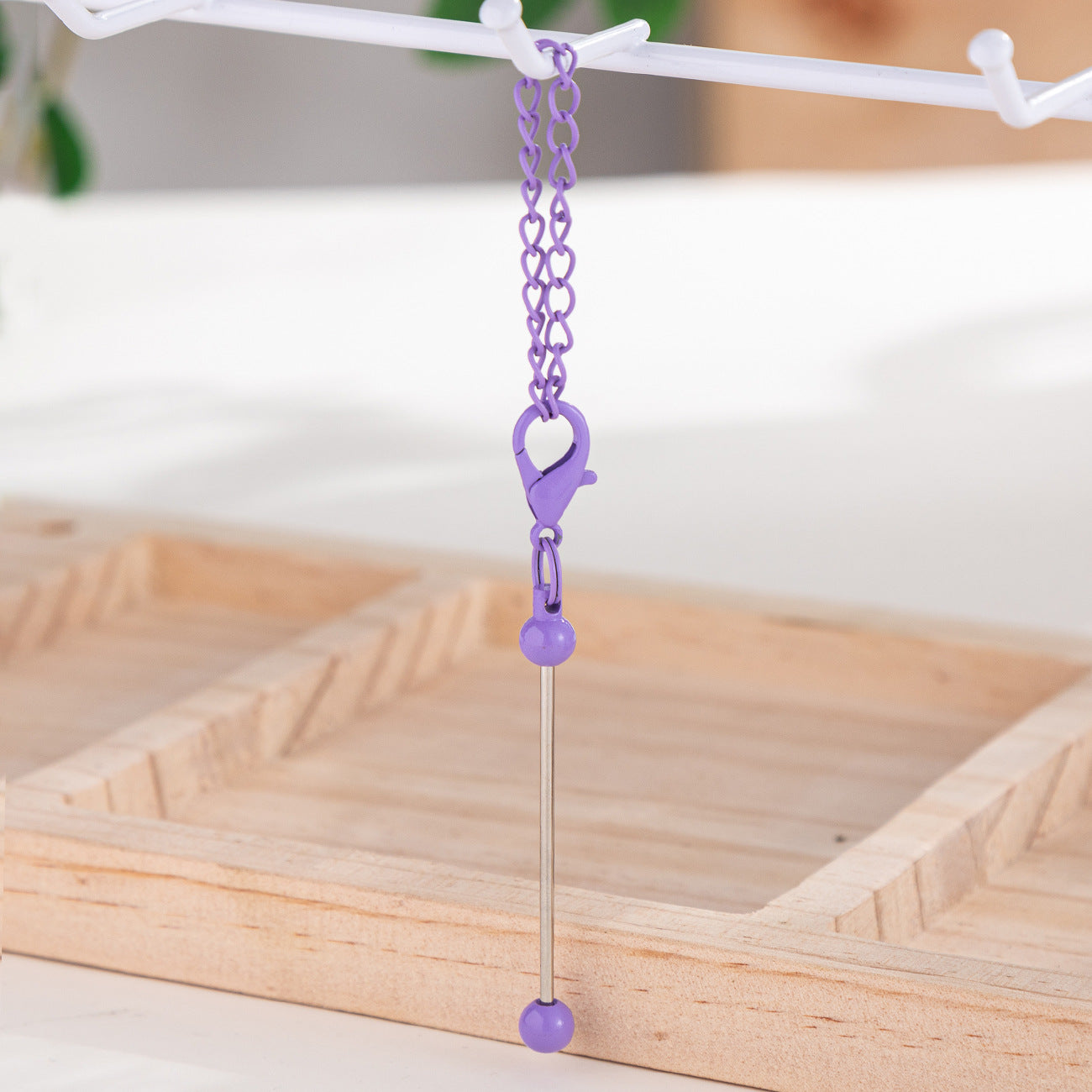 New DIY mini beaded keychain creative personalized bag pendant keychain candy-colored metal keychain