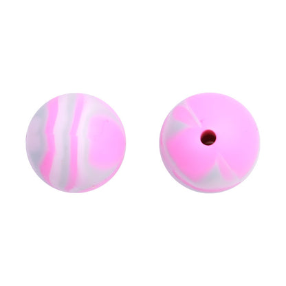 15mm Sweet Candy Color Silicone Beads Handmade Beaded Necklace Bracelet Accessories Food Grade Mixed Color Silicone Loose Beads Wholesale