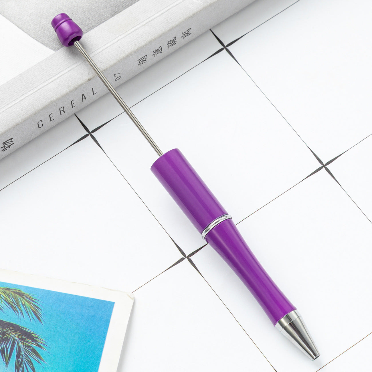 Bead pen, spot wholesale creative DIY plastic bead pen ballpoint pen printable plastic bead pen
