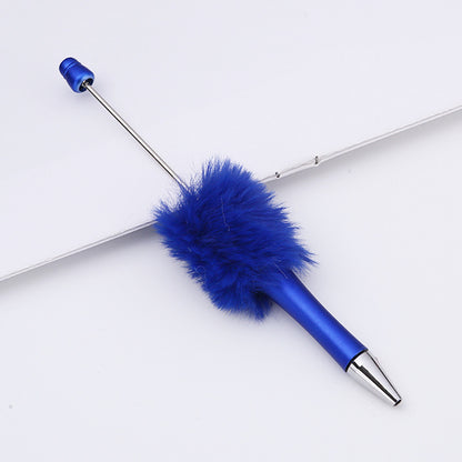 DIY plush bead pen new bead-piercing hairball bead pen cross-border Beadedpen cute cartoon gift pen