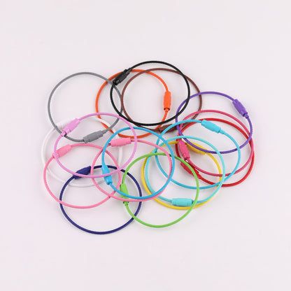 50mm Key Ring Creative Color Painted Wire Ring Wire Rope Rotating Screw Key Ring Keychain DIY Jewelry Accessories