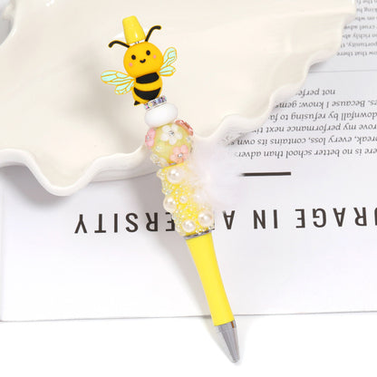 Creative new cartoon rotating bead pen heavy industry glitter high value new ins wind bead pen ballpoint pen