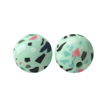 15mm silicone beads water transfer beads DIY jewelry bead pen loose beads wholesale