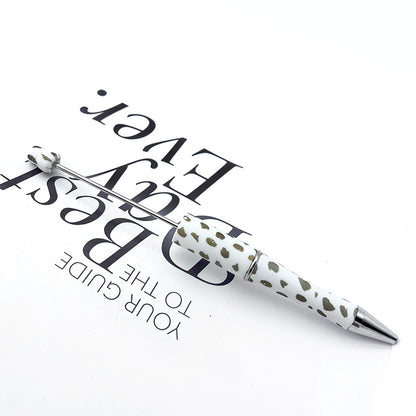 DIY printing pattern bead pen creative leopard print floral cow bead pen cross-border beadedpen spot wholesale