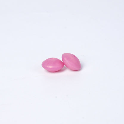 Spot Silicone Beads European and American Jewelry 12mm Small Beads DIY Necklace Beaded Oval Lentil Loose Beads Wholesale #101-137