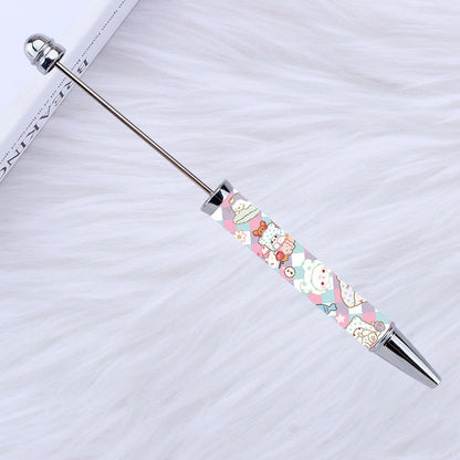 New Style DIY Plastic Beadable Pens with Cartoon Prints