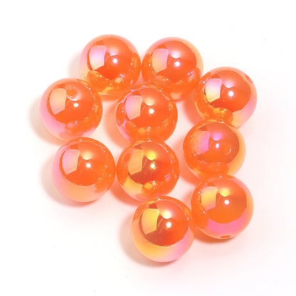 16Mm White Moonlight Plated Colored Round Beads Acrylic Magic Round Beads DIY Jewelry Accessories Versatile Pen Beads Beaded Loose Beads