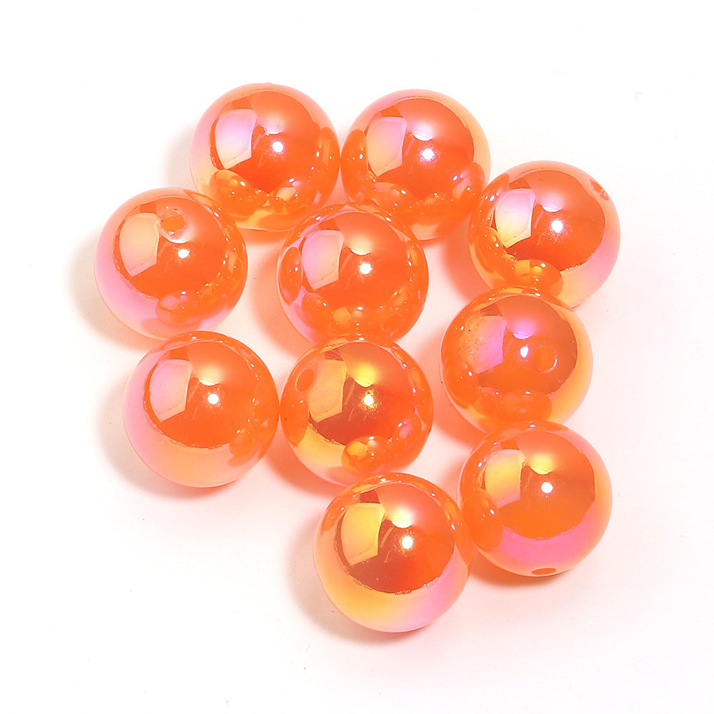 16Mm white moonlight plated colored round beads acrylic magic round beads DIY jewelry accessories versatile pen beads beaded loose beads