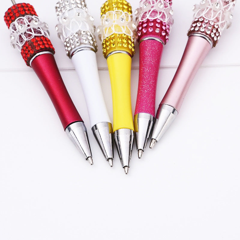 DIY diamond bead pen creative butterfly mesh yarn handmade sticker diamond bead pen, girl heart ballpoint pen spot wholesale