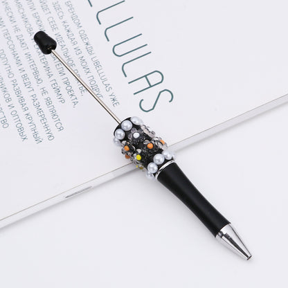 Cross-border DIY pearl flower bead pen handmade patch plastic ballpoint pen, cartoon flower bone pearl gift pen