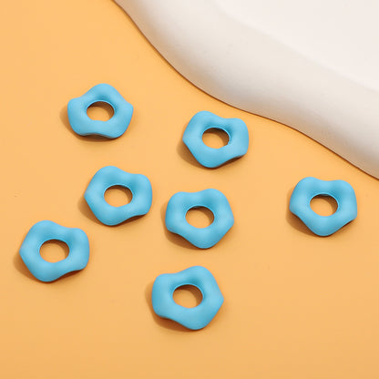 16mm Stacked Le Hexagonal Feel Paint Macaron Color Round Wavy Lace DIY Handmade Hair Accessories Bracelet Accessories