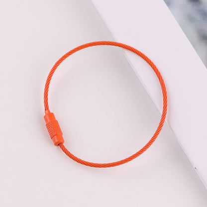 50mm Key Ring Creative Color Painted Wire Ring Wire Rope Rotating Screw Key Ring Keychain DIY Jewelry Accessories