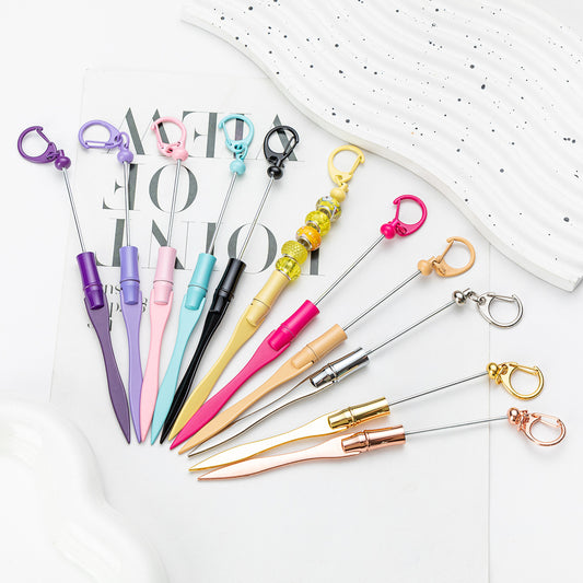 Spot DIY beaded letter opener multi-functional metal paper cutter keychain outdoor portable letter opener wholesale