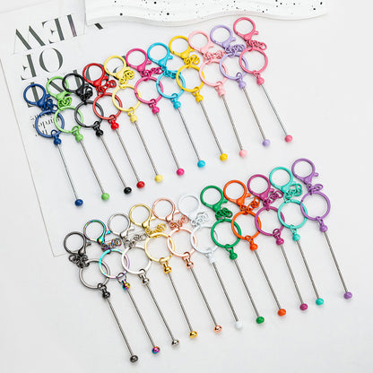 New metal keychain DIY handmade beaded accessories keychain, personalized and creative bag pendant keychain