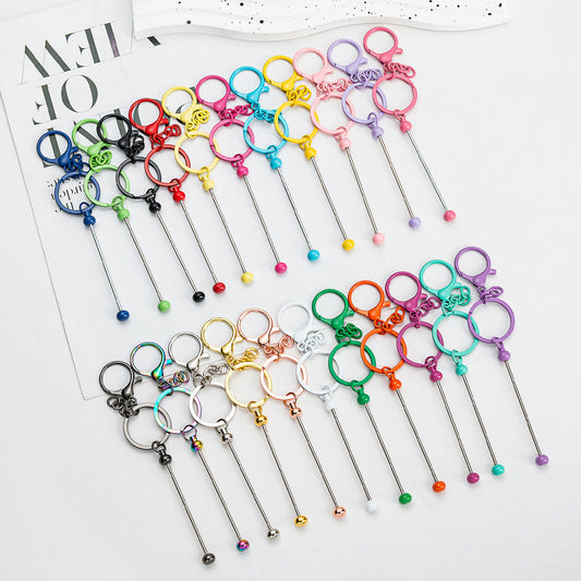 New metal keychain DIY handmade beaded accessories keychain, personalized and creative bag pendant keychain
