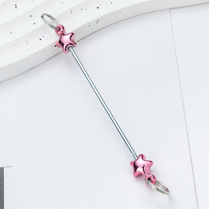 DIY beaded love keychain accessories pendant, creative handmade beaded keychain accessories plastic beaded pole