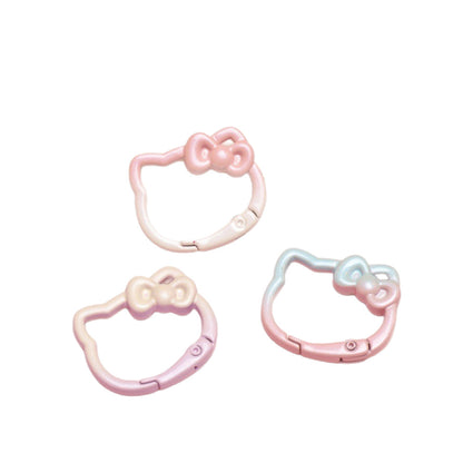28*24mm Paint Gradual Change Color Spring Buckle Opening Ring Kt Cat Spring Ring Keychain DIY Accessories Alloy Accessories Wholesale
