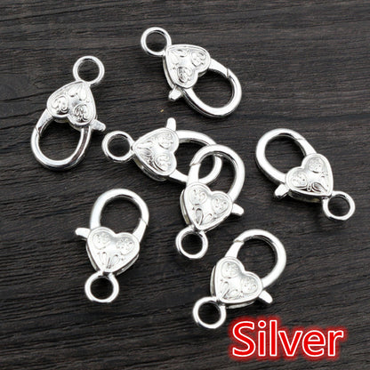 26X19mm heart-shaped love lobster buckle zinc alloy color paint pendant buckle DIY jewelry accessories 3g