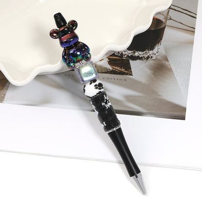 Creative new cartoon rotating bead pen heavy industry glitter high value new ins wind bead pen ballpoint pen