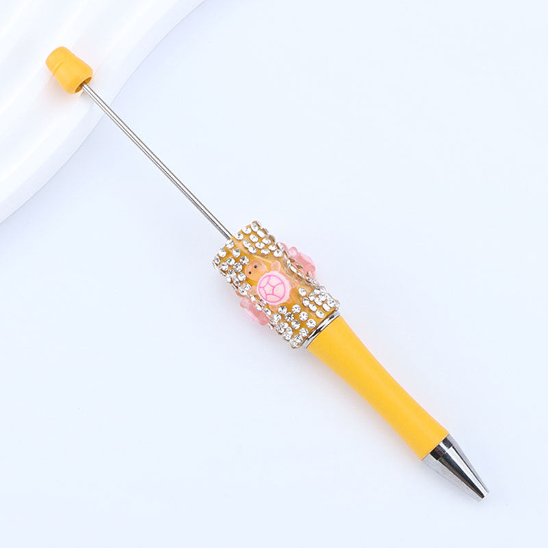 DIY turtle broken diamond bead pen Internet celebrity turtle dream turtle super cute turtle diamond pen bead round bead cute pen