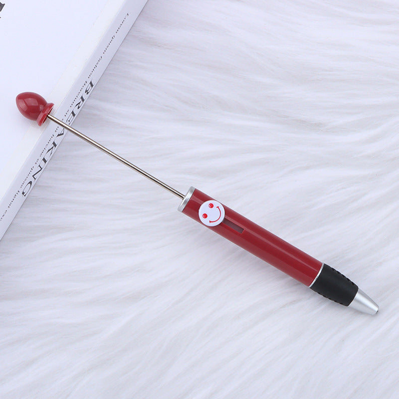DIY bead pen happy smiley face expression plastic ballpoint pen, advertising gift pen can print logo spot wholesale