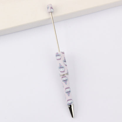 DIY bead pen printing pattern creative plastic beading puzzle leopard print floral cow tiger pattern bead pen wholesale