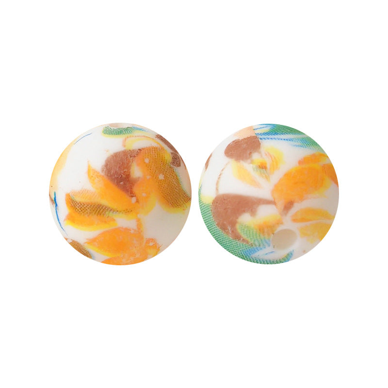 15mm Silicone Beads Water Transfer Beads DIY Jewelry Bead Pen Loose Beads Wholesale #151-200