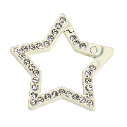 34mm Painted Diamond Spring Buckle Star Opening Ring Spring Ring Keychain DIY Small Accessories Alloy Connecting Ring