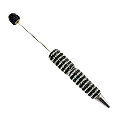 Creative Stripe Full Diamond Ballpoint Pen DIY Beaded Stripe Full Diamond Multicolor Bead Pen Rotary Beaded Grain Pen