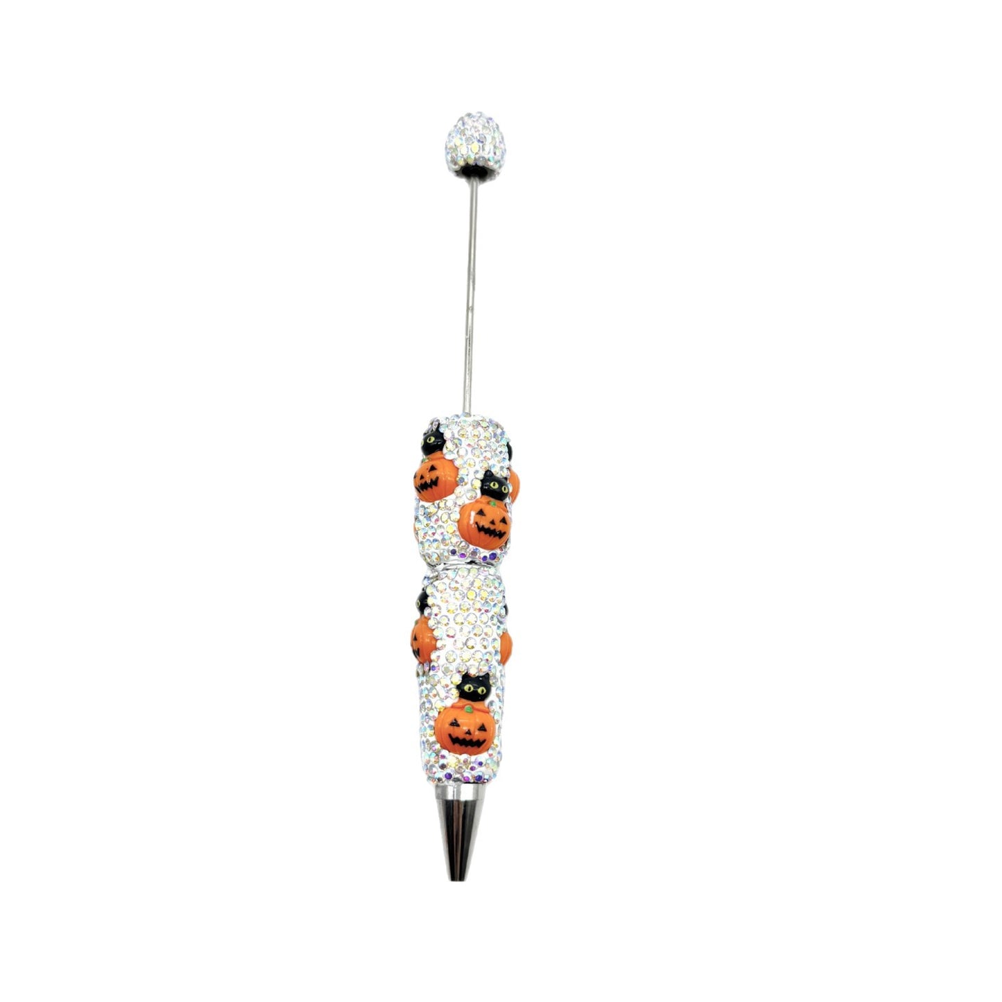 Halloween full diamond bead pen DIY skeleton pumpkin ghost series beaded ballpoint pen creative dark heavy pen